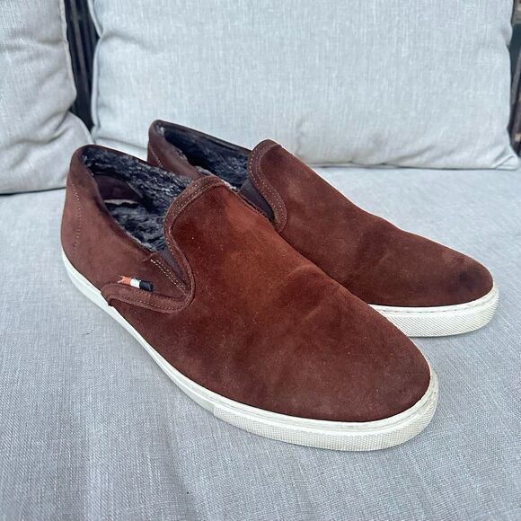 Allen Edmonds Courtside Slip On Shearling Loafer Mens 4830 Brown Suede Sz 9.5 - Picture 1 of 14
